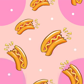 Hotdog pattern seamless background vector