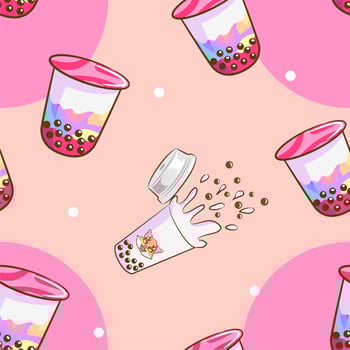 Bubble tea pattern seamless background vector