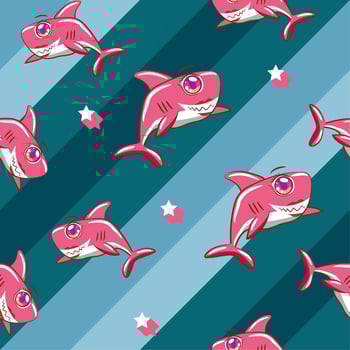 Shark pattern background seamless vector
