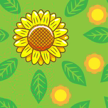 Sunflower pattern seamless background vector