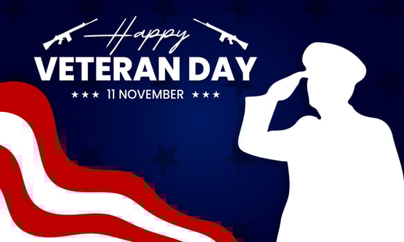 Happy veterans day with copy space area. It is very suitable for background greetings on Veterans Day for people who have contributed to the country. vector