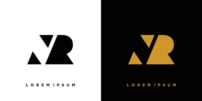 Modern and strong NR logo design vector