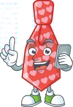 Red love tie cartoon character style vector