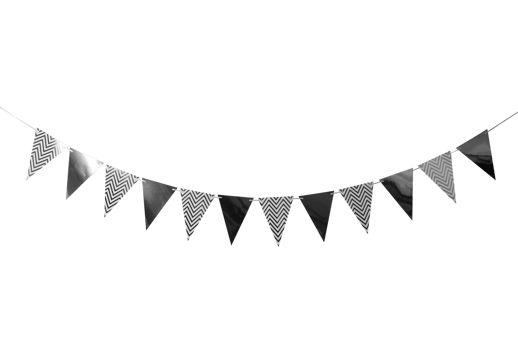 Paper Party flags cutout, Png file