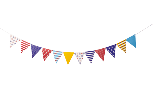 Paper Party flags cutout, Png file