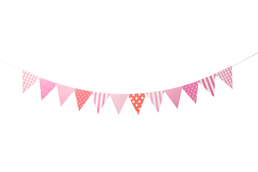 Paper Party flags cutout, Png file