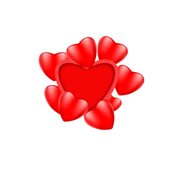 red balloon hearts frame  wish valentine day png