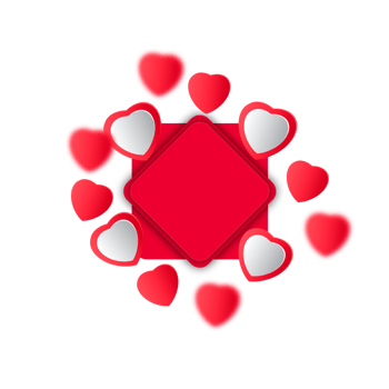red balloon hearts frame  wish valentine day png