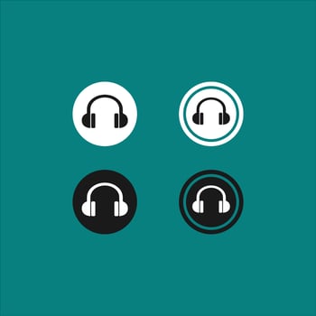 headset icon in vector