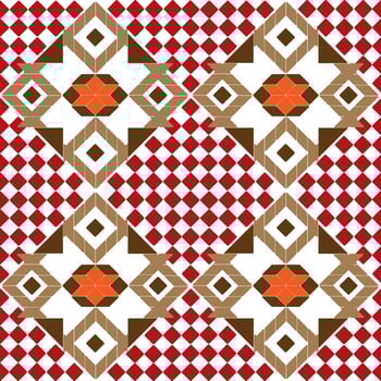 Seamless fabric geometric pattern in brown on a white background. vector