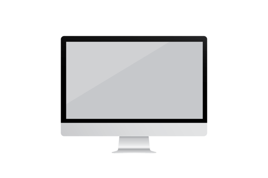 Modern computer with display screen. png