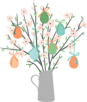Easter bouquet. Illustration png