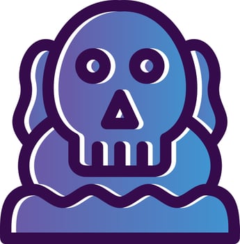 Skull Island Vector Icon Design