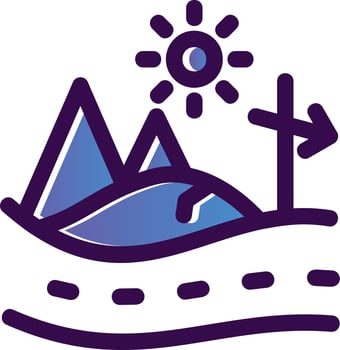 Desert Road Vector Icon Design