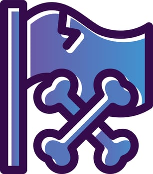 Pirate Flag Vector Icon Design