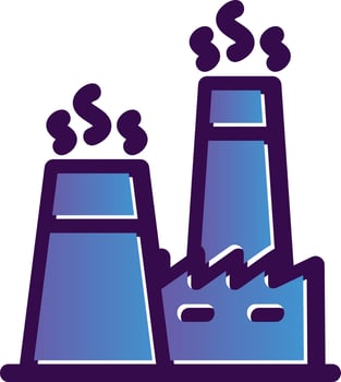 Nuclear Factory Vector Icon Design