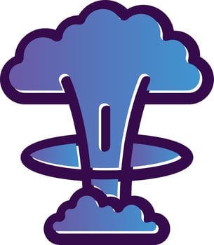 Nuclear Explosion Vector Icon Design