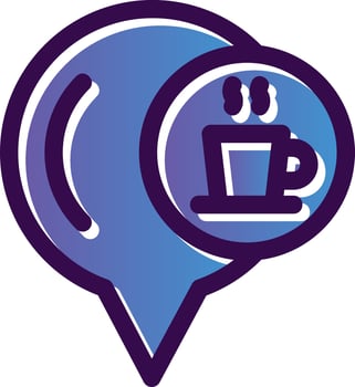 Cafe Location Vector Icon Design