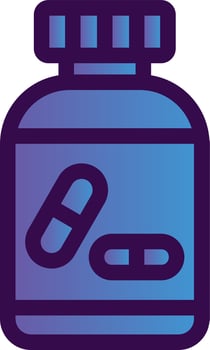 Pills Bottle Vector Icon Design