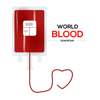 Realistic world blood donor design concept png