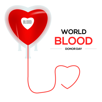 Realistic world blood donor design concept png
