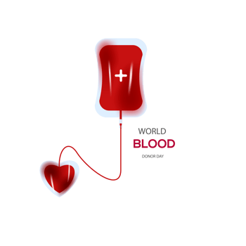 Realistic world blood donor design concept png