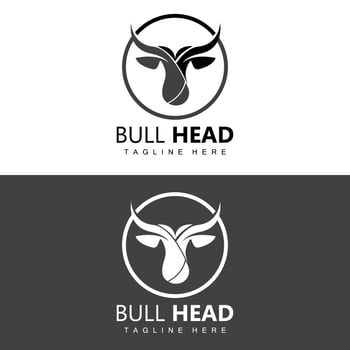 Bull Head Logo, Farm Animal Vector, Livestock Illustration, Company Brand Icon vector