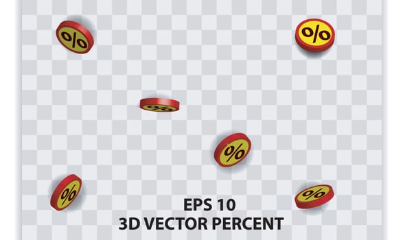 3d realistic sticker with percent. Starburst price tag clearance sale with red discounts. Profitable advertising for promotion sales. Marketing special bonuses. Vector icon isolated template