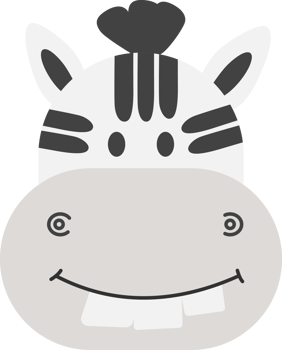 zebra face, cartoon animal png