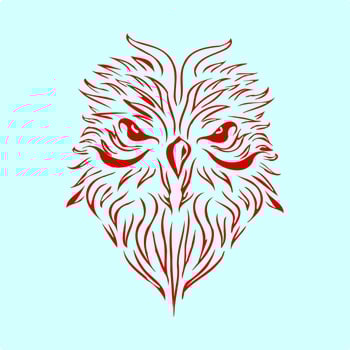 Strong abstract owl face vector