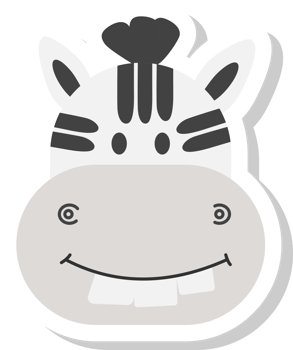 zebra face sticker, animal icons. png