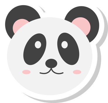 panda face sticker, animal icons. png
