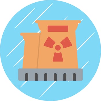 Nuclear Plant Vector Icon Design