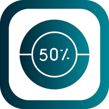 Half Pie Chart Vector Icon Design