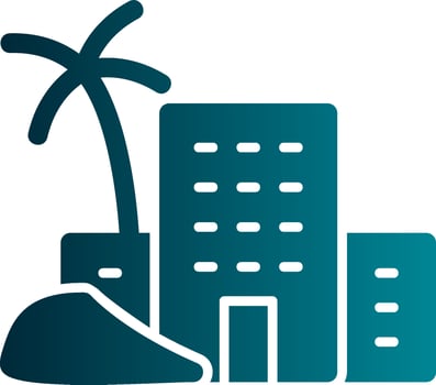 Desert Hotel Vector Icon Design