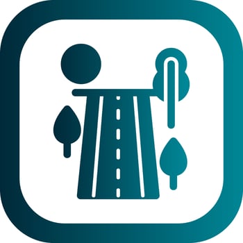 Road Landscape Vector Icon Design