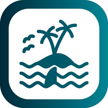 Island Landscape Vector Icon Design