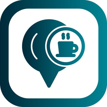 Cafe Location Vector Icon Design