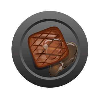 Juicy tasty steak on a black plate png