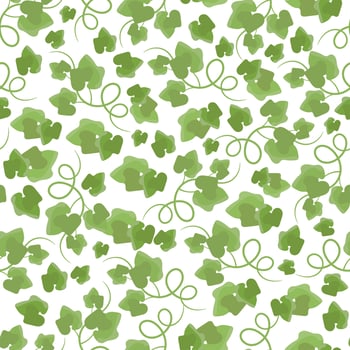 GREEN LEAVES Hand Drawn Seamless Pattern Vector Illustration