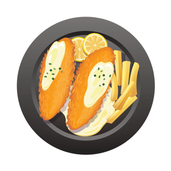 fish and chips on plate png