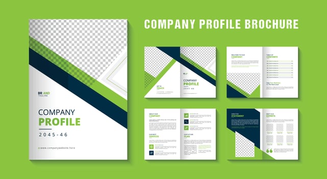 Company Profile Business Annual Report Bifold Brochure Template Design vector