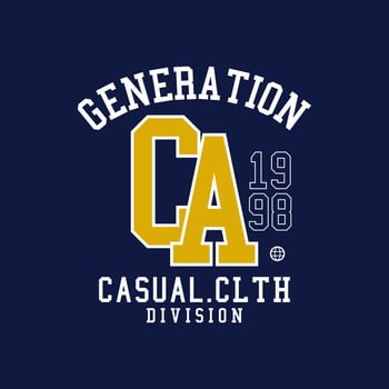 generation california vector typography for t-shirt. perfect for simple style