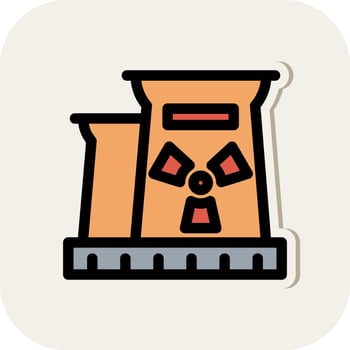 Nuclear Plant Vector Icon Design