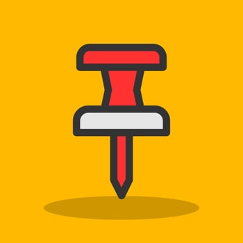 Push Pin Vector Icon Design