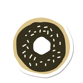 Cute donut cartoon sticker. Editable vector format file