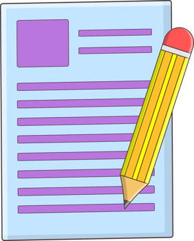 isolated pencil and document png