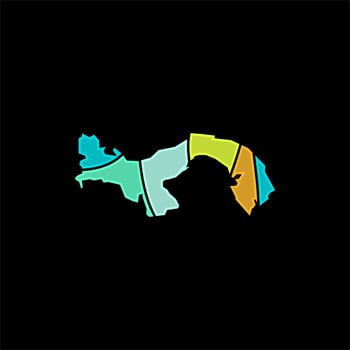 Panama map polygon colorful creative design vector