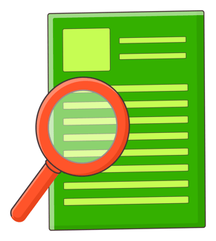 paper page with magnifier sticker png