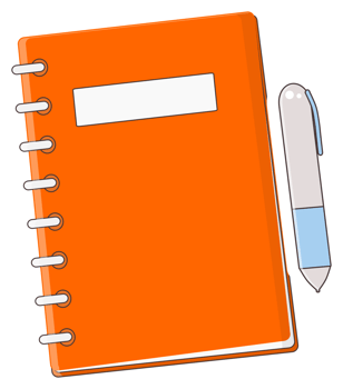 notebook and pen sticker png